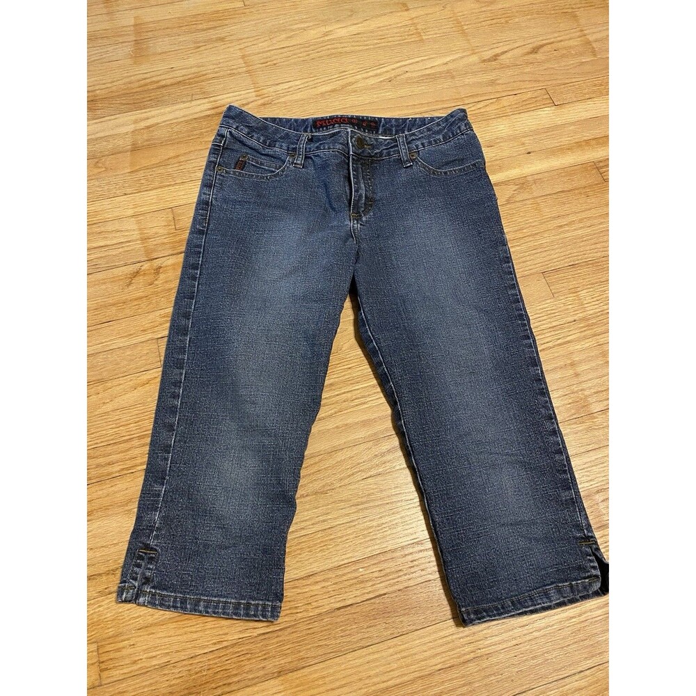 Mudd Girl Junior 5 Blue Jean Capri Button And Zip Closure No Back Pockets
